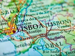 Come arrivare a Lisbona, mappa